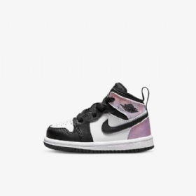 Nike Air Jordan 1 Mid Tops Se Kengät Lapsille Musta Valkoinen Coral