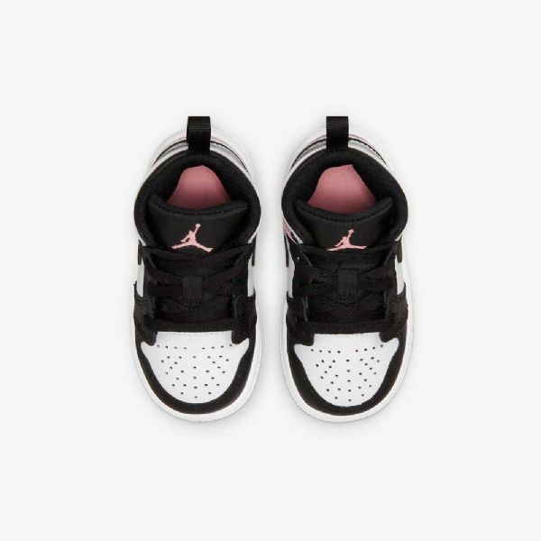 Nike Air Jordan 1 Mid Tops Se Kengät Lapsille Musta Valkoinen Coral
