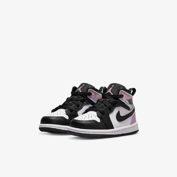 Nike Air Jordan 1 Mid Tops Se Kengät Lapsille Musta Valkoinen Coral