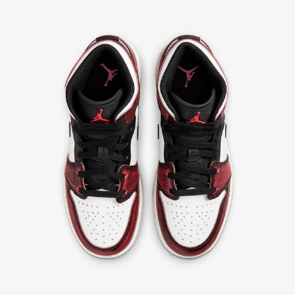 Nike Air Jordan 1 Mid Tops Se Kengät Lapsille Mustavalkoinen