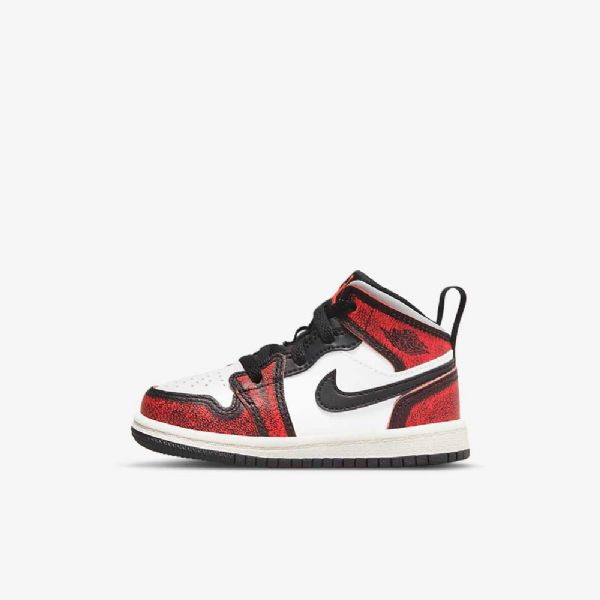 Nike Air Jordan 1 Mid Tops Se Kengät Lapsille Mustavalkoinen