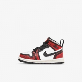 Nike Air Jordan 1 Mid Tops Se Kengät Lapsille Mustavalkoinen