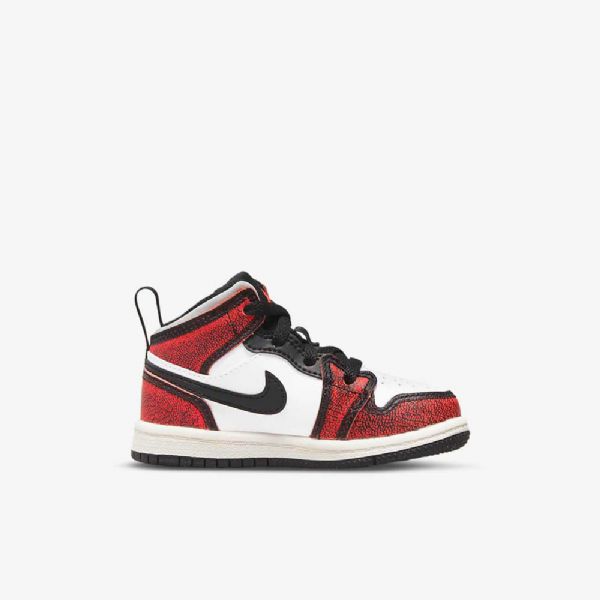 Nike Air Jordan 1 Mid Tops Se Kengät Lapsille Mustavalkoinen