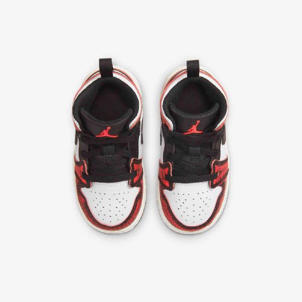 Nike Air Jordan 1 Mid Tops Se Kengät Lapsille Mustavalkoinen