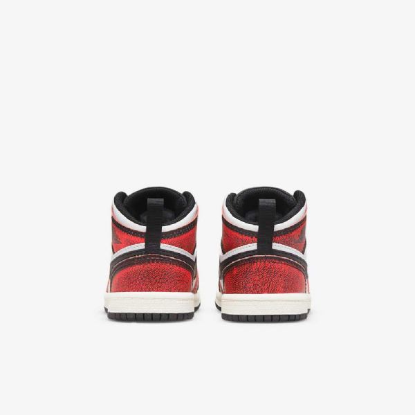 Nike Air Jordan 1 Mid Tops Se Kengät Lapsille Mustavalkoinen