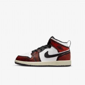Nike Air Jordan 1 Mid Tops Se Kengät Lapsille Mustavalkoinen