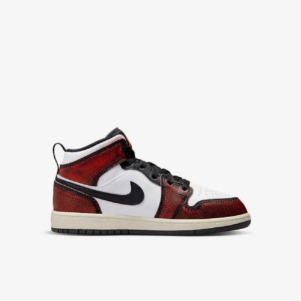 Nike Air Jordan 1 Mid Tops Se Kengät Lapsille Mustavalkoinen