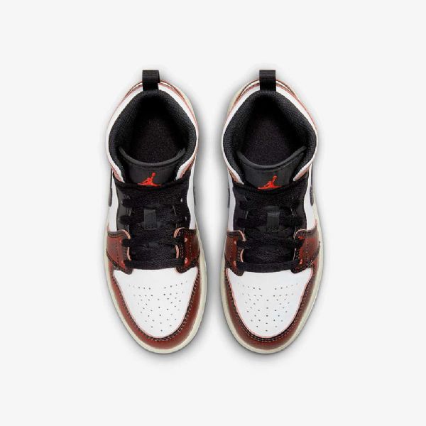 Nike Air Jordan 1 Mid Tops Se Kengät Lapsille Mustavalkoinen