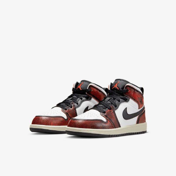 Nike Air Jordan 1 Mid Tops Se Kengät Lapsille Mustavalkoinen