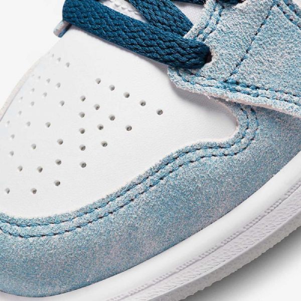 Nike Air Jordan 1 Mid Tops Se Kengät Lapsille Sininen Valkoinen Vaaleanharmaa Punainen