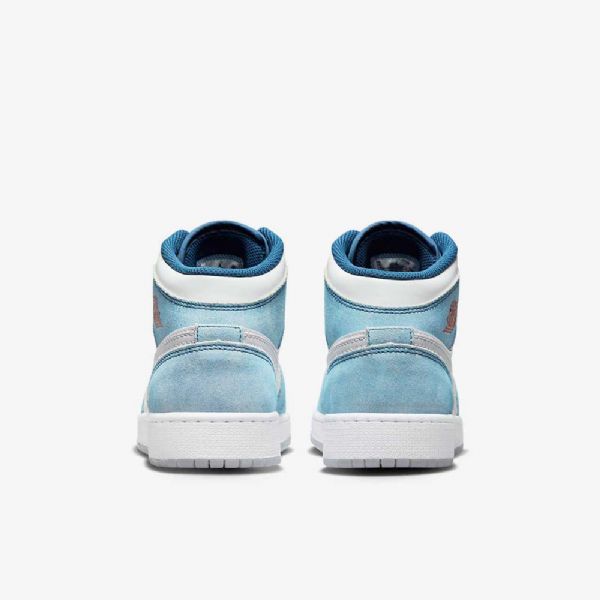Nike Air Jordan 1 Mid Tops Se Kengät Lapsille Sininen Valkoinen Vaaleanharmaa Punainen