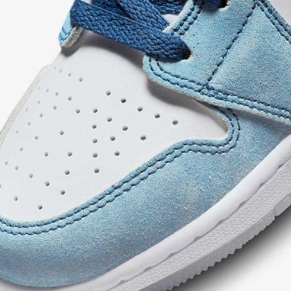 Nike Air Jordan 1 Mid Tops Se Kengät Lapsille Sininen Valkoinen Vaaleanharmaa Punainen