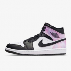 Nike Air Jordan 1 Mid Tops Se Kengät Miehille Musta Valkoinen Coral