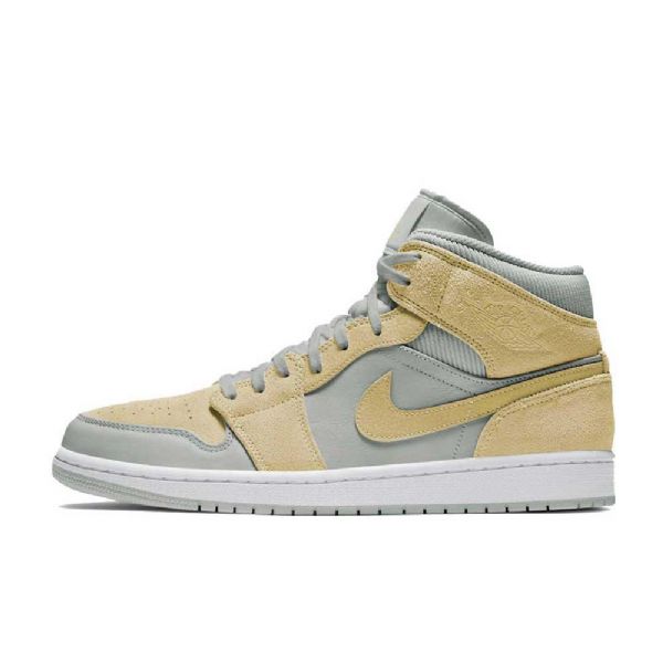 Nike Air Jordan 1 Mid Tops Se Kengät Naisille Harmaa Sitruuna Vaaleansininen