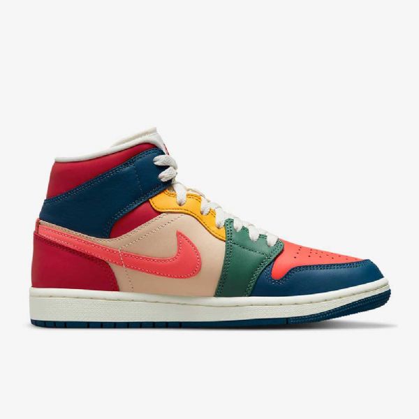 Nike Air Jordan 1 Mid Tops Se Kengät Naisille Sininen Punainen