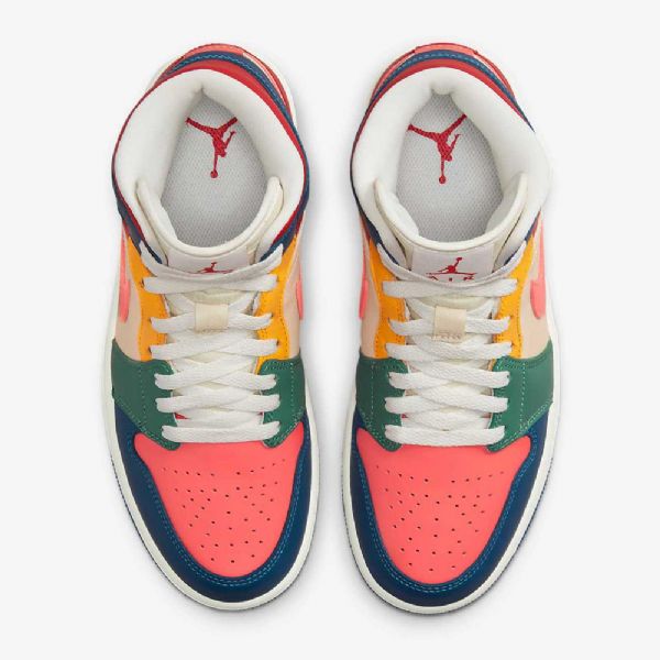 Nike Air Jordan 1 Mid Tops Se Kengät Naisille Sininen Punainen