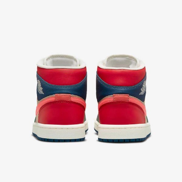 Nike Air Jordan 1 Mid Tops Se Kengät Naisille Sininen Punainen