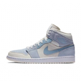 Nike Air Jordan 1 Mid Tops Se Kengät Naisille Vaaleansininen Valkoinen