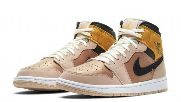Nike Air Jordan 1 Mid Tops Se Particle Kengät Naisille Beige