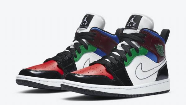 Nike Air Jordan 1 Mid Tops Se Patenttikengät Miehille Monivärinen
