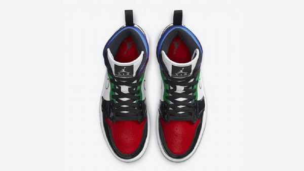 Nike Air Jordan 1 Mid Tops Se Patenttikengät Miehille Monivärinen