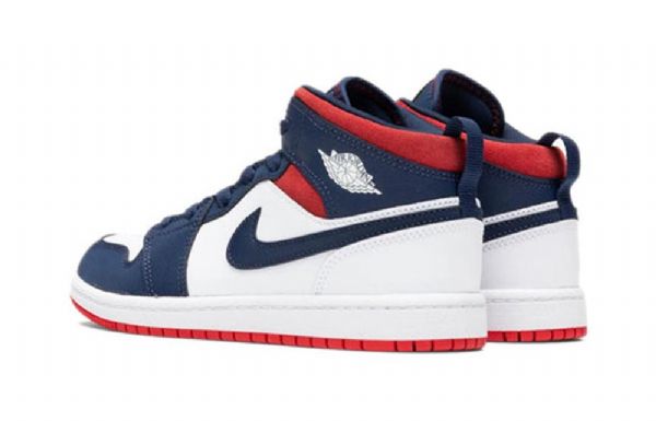 Nike Air Jordan 1 Mid Tops Se Ps Retro Koripallokengät Lapsille Laivastonvalkoinen