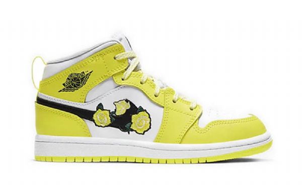 Nike Air Jordan 1 Mid Tops Se Ps Retro Koripallokengät Miehille Pinkki Keltainen