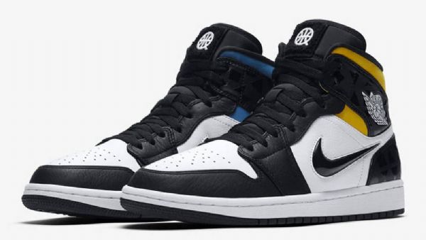 Nike Air Jordan 1 Mid Tops Se Quai 54 Miesten Kengät Musta Valkoinen