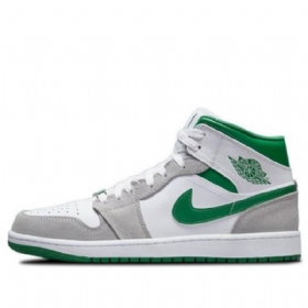 Nike Air Jordan 1 Mid Tops Se Retro Koripallokengät Miehille Harmaa Vihreä