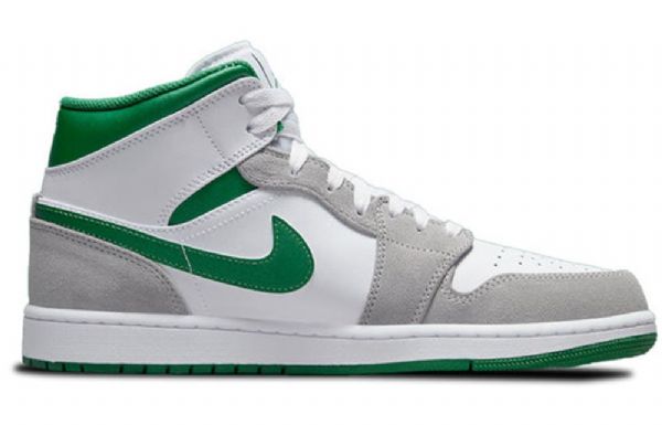Nike Air Jordan 1 Mid Tops Se Retro Koripallokengät Miehille Harmaa Vihreä