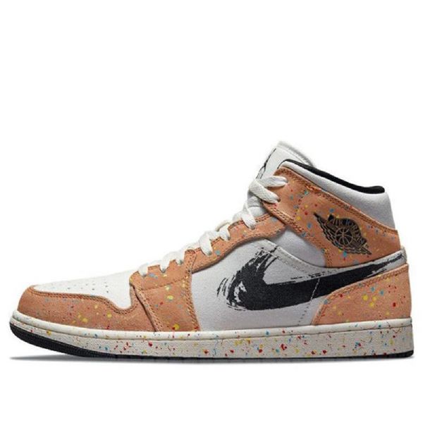 Nike Air Jordan 1 Mid Tops Se Retro Koripallokengät Miehille Khaki Valkoinen