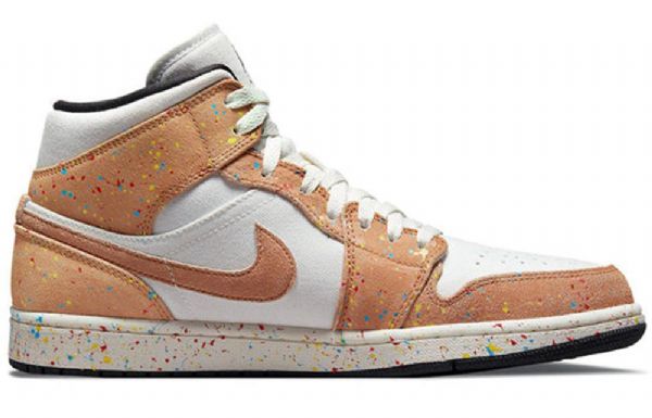 Nike Air Jordan 1 Mid Tops Se Retro Koripallokengät Miehille Khaki Valkoinen