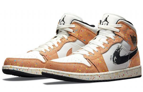 Nike Air Jordan 1 Mid Tops Se Retro Koripallokengät Miehille Khaki Valkoinen