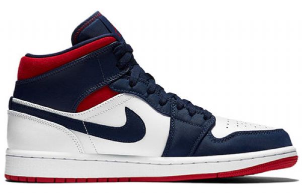 Nike Air Jordan 1 Mid Tops Se Retro Koripallokengät Miehille Laivastonvalkoinen