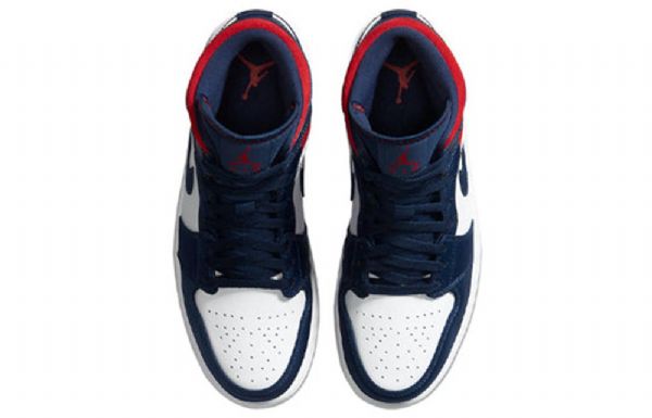 Nike Air Jordan 1 Mid Tops Se Retro Koripallokengät Miehille Laivastonvalkoinen