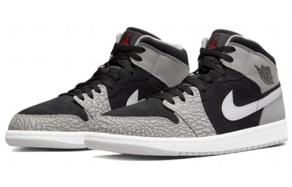 Nike Air Jordan 1 Mid Tops Se Retro Koripallokengät Miehille Musta Harmaa