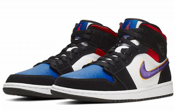 Nike Air Jordan 1 Mid Tops Se Retro Koripallokengät Miehille Musta Sininen