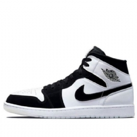 Nike Air Jordan 1 Mid Tops Se Retro Koripallokengät Miehille Musta Valkoinen