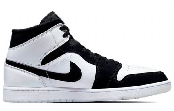 Nike Air Jordan 1 Mid Tops Se Retro Koripallokengät Miehille Musta Valkoinen