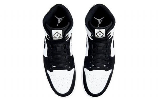 Nike Air Jordan 1 Mid Tops Se Retro Koripallokengät Miehille Musta Valkoinen