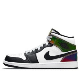 Nike Air Jordan 1 Mid Tops Se Retro Koripallokengät Miehille Musta Valkoinen