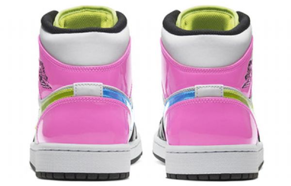 Nike Air Jordan 1 Mid Tops Se Retro Koripallokengät Miehille Musta Valkoinen Fuksia