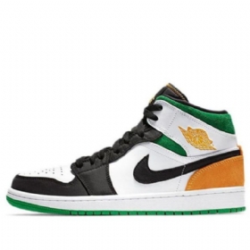 Nike Air Jordan 1 Mid Tops Se Retro Koripallokengät Miehille Musta Valkoinen Ruskea