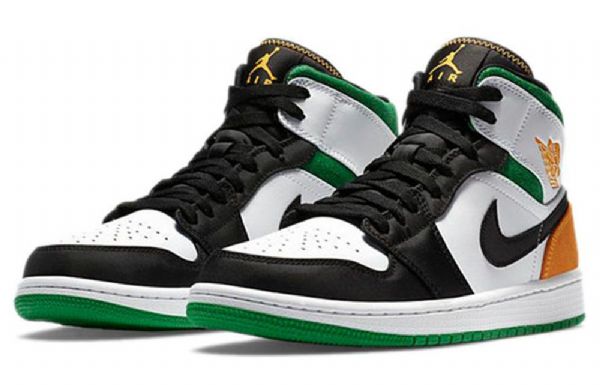 Nike Air Jordan 1 Mid Tops Se Retro Koripallokengät Miehille Musta Valkoinen Ruskea