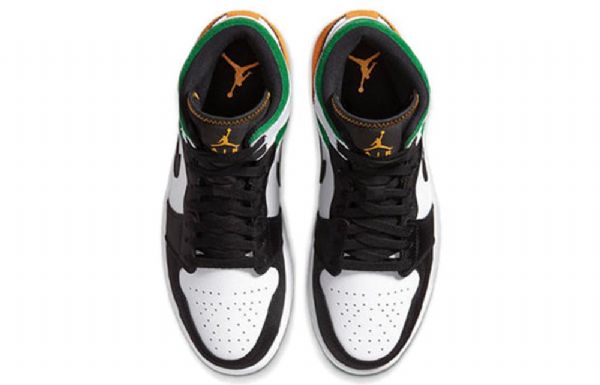 Nike Air Jordan 1 Mid Tops Se Retro Koripallokengät Miehille Musta Valkoinen Ruskea
