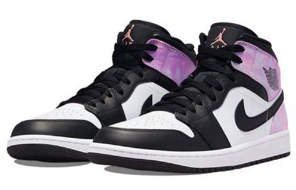 Nike Air Jordan 1 Mid Tops Se Retro Koripallokengät Miehille Musta Violetti