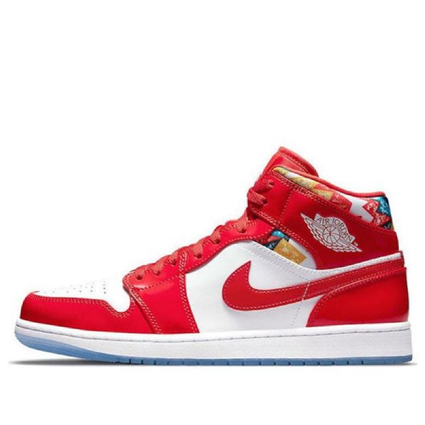 Nike Air Jordan 1 Mid Tops Se Retro Koripallokengät Miehille Punainen Valkoinen