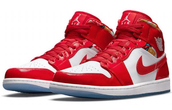 Nike Air Jordan 1 Mid Tops Se Retro Koripallokengät Miehille Punainen Valkoinen
