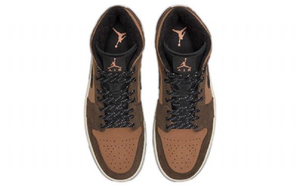Nike Air Jordan 1 Mid Tops Se Retro Koripallokengät Miehille Tumman Suklaanruskea