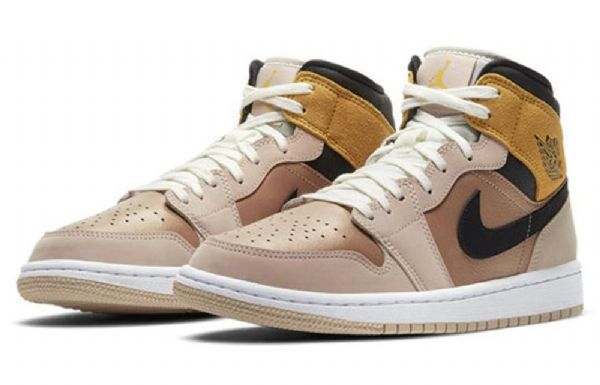 Nike Air Jordan 1 Mid Tops Se Retro Koripallokengät Naisille Beige